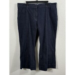 M.M.LaFleur Jeans Womens 20 Dark Wash Wide Leg Cropped High Rise Stretch REW1DKW